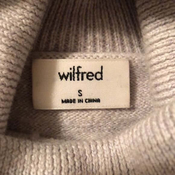 Wilfred S Merino Wool Knit Silver Gray Turtleneck Sweater - Picture 10 of 12